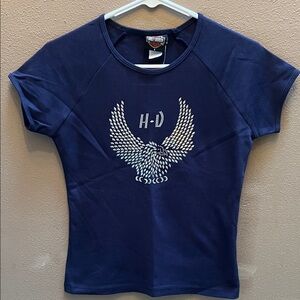 Harley-Davidson Dark Blue Tee with Eagle Graphic